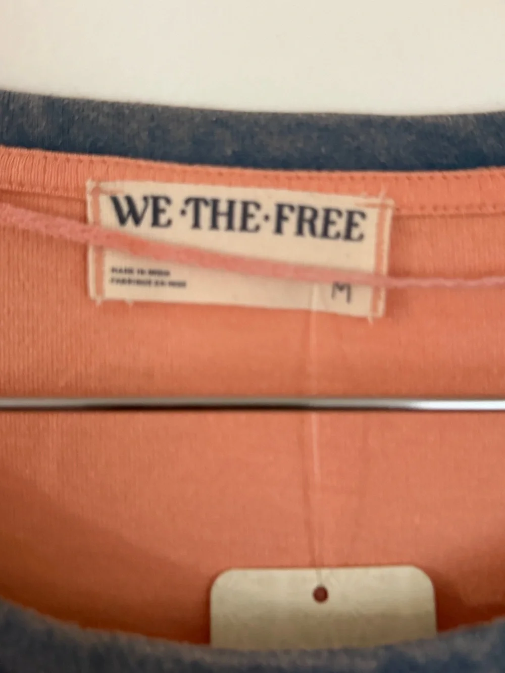 We The Free FP Courside Tee Tunic 1985 Peach Salmon Women Medium Long Sleeve